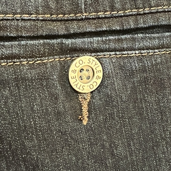 Style & Co Women's Size 10 Wide Leg Jeans Dark Wash Trouser Pant Style - Picture 6 of 16